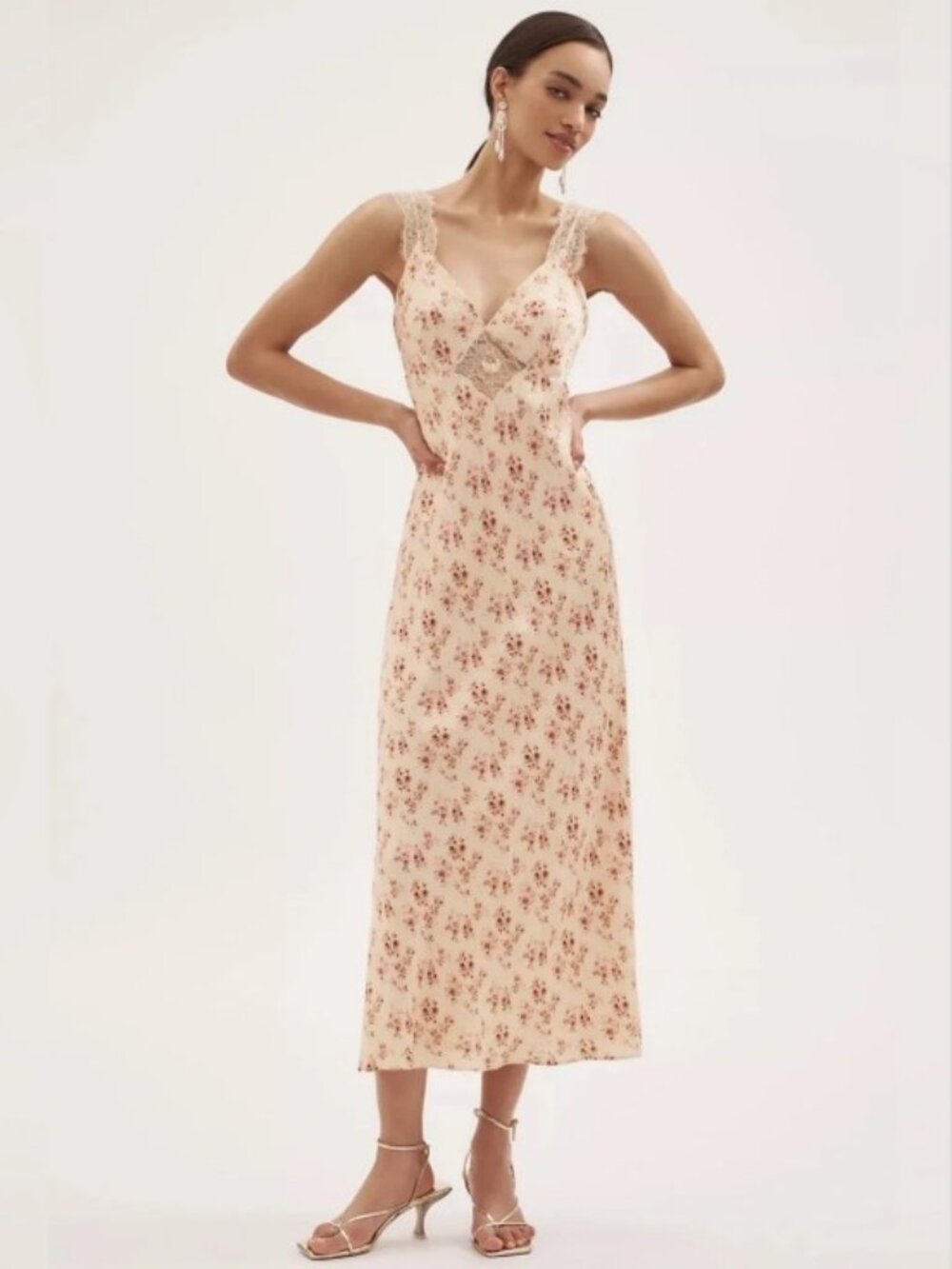 Cami NYC Rika Sleeveless Silk Slip Dress in Dutch Fields